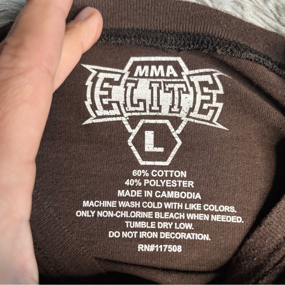 MMA Elite Tshirt Mens Large Skull Long Sleeve Cross Crossbones Martial Arts - Picture 5 of 6